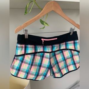 Lululemon Plaid speed shorts size 8